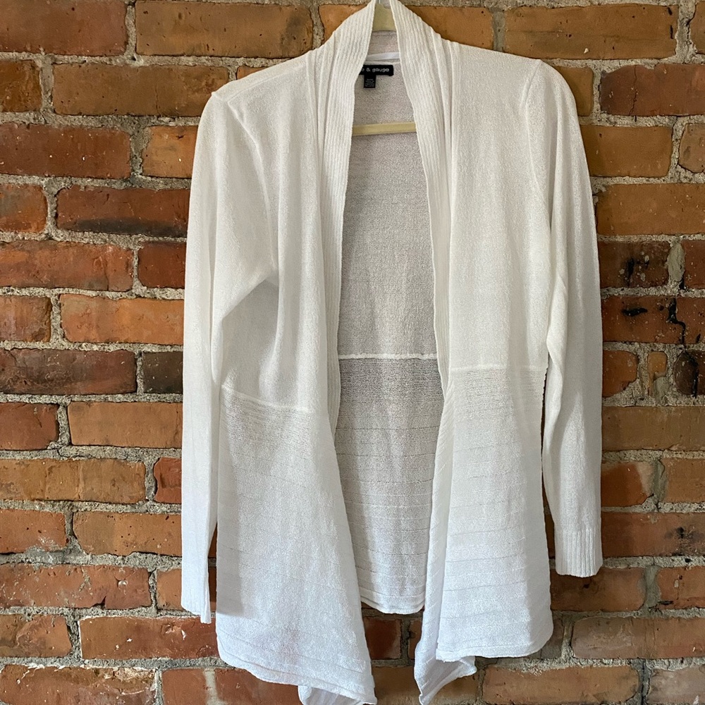 Cable & Gauge white knit sweater